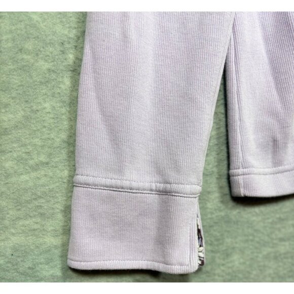 Orvis Women's‎ Lilac Quarter-Zip Pullover Sz L Floral Accents Top - Picture 3 of 6